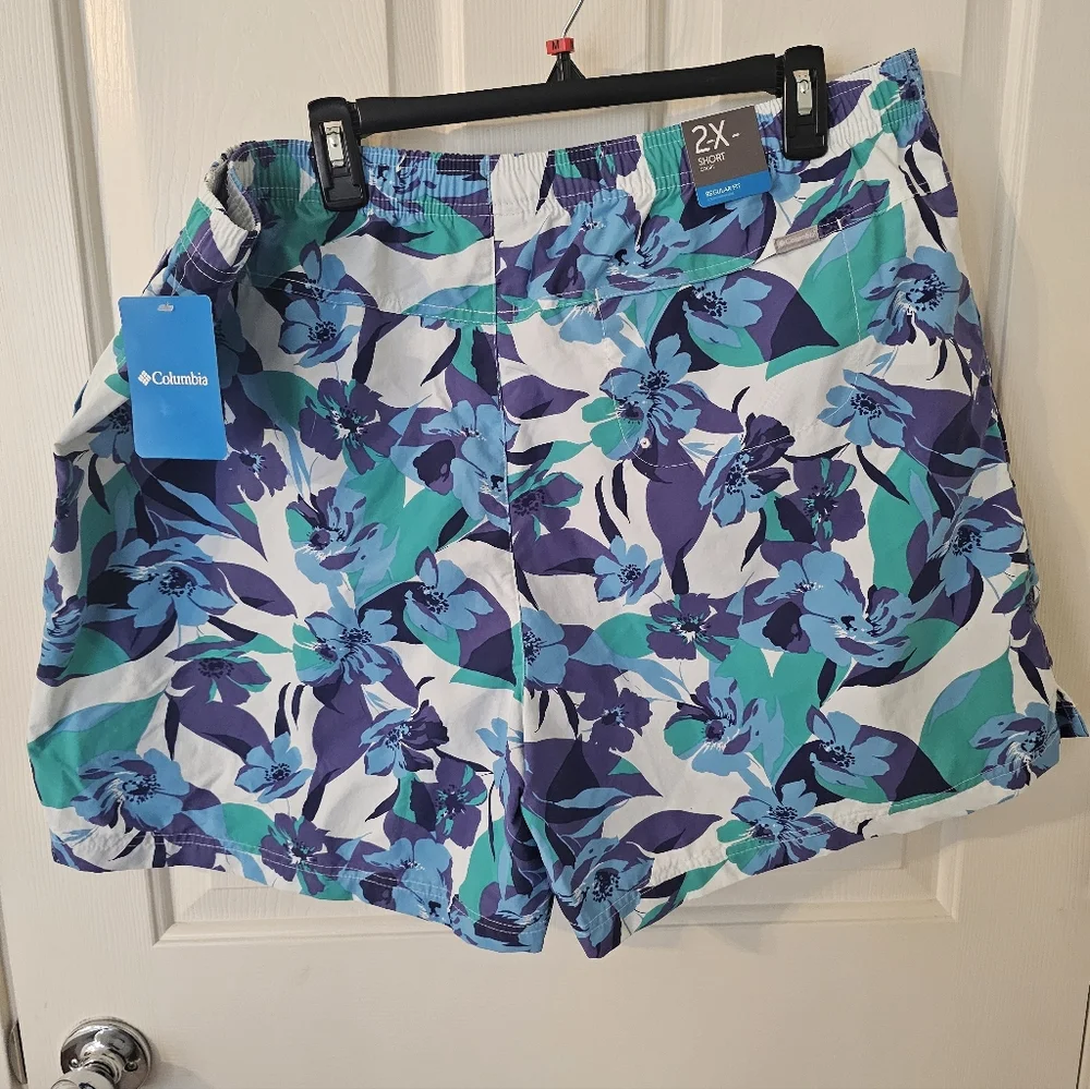 Columbia NWT Sandy River II Printed Shorts  Purple Lotus Women’s Size 2X - Picture 5 of 6